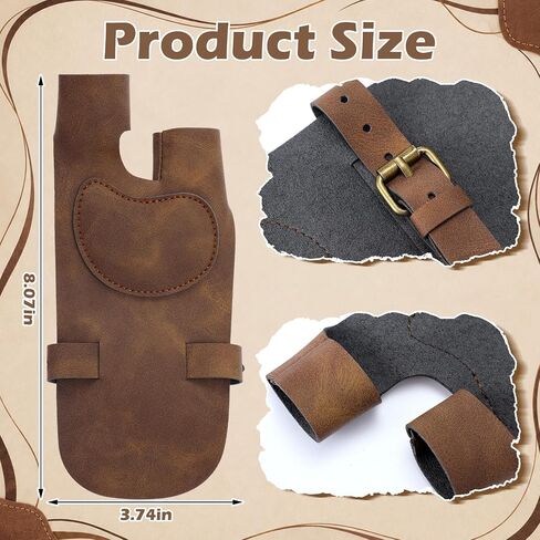 2 Pcs Reinforced Archery Shooting Glove Leather Hand Protector | Handmade Archery Shooting Glove, Archery Accessories, Wrist Finger Protector, Full Grain Leather, for Traditional Bow in Saudi Arabia