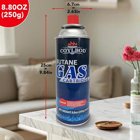 Pure Butane Fuel Canister for Camping Stove & Kitchen Torch Head | 99.99% ultra-pure butane, built-in explosion-proof RVR system, set of 2 cans in Saudi Arabia