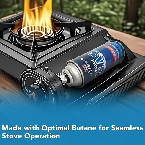 Pure Butane Fuel Canister for Camping Stove & Kitchen Torch Head | 99.99% ultra-pure butane, built-in explosion-proof RVR system, set of 2 cans in Saudi Arabia