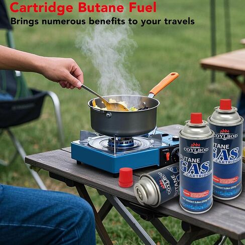 Pure Butane Fuel Canister for Camping Stove & Kitchen Torch Head | 99.99% ultra-pure butane, built-in explosion-proof RVR system, set of 2 cans in Kuwait