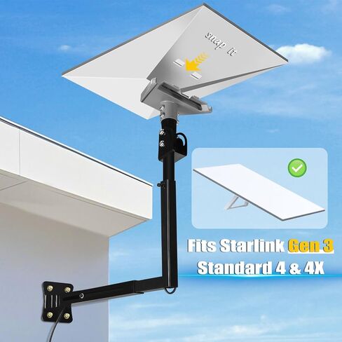 360°Adjustable Telescoping Starlink Pole Mount | Starlink Mount for Starlink Standard 4/4X/Gen 3, Starlink Long Wall Mount in Saudi Arabia