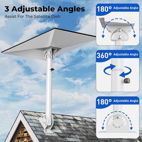 Starlink Gen 3/4/4X Mount Kit, 360° Heavy Duty Adjustable Pivot Mount, for eave, Wall , Roof Mount and Pole Mount Compatible with Starlink V3/V4 Standard Dish(White) in Saudi Arabia