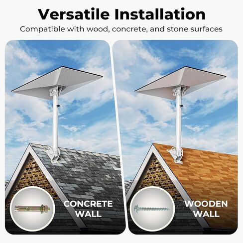 Starlink Gen 3/4/4X Mount Kit, 360° Heavy Duty Adjustable Pivot Mount, for eave, Wall , Roof Mount and Pole Mount Compatible with Starlink V3/V4 Standard Dish(White) in Saudi Arabia
