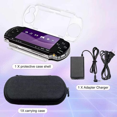 حقيبة تخزين Gevanmies لجهاز PSP 2000/3000، حقيبة حمل محمولة للسفر مع غطاء حماية شفاف، جزء داخلي مضاد للصدمات، حزام معصم وتصميم سحاب مزدوج in Kuwait