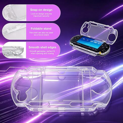 حقيبة تخزين Gevanmies لجهاز PSP 2000/3000، حقيبة حمل محمولة للسفر مع غطاء حماية شفاف، جزء داخلي مضاد للصدمات، حزام معصم وتصميم سحاب مزدوج in Kuwait