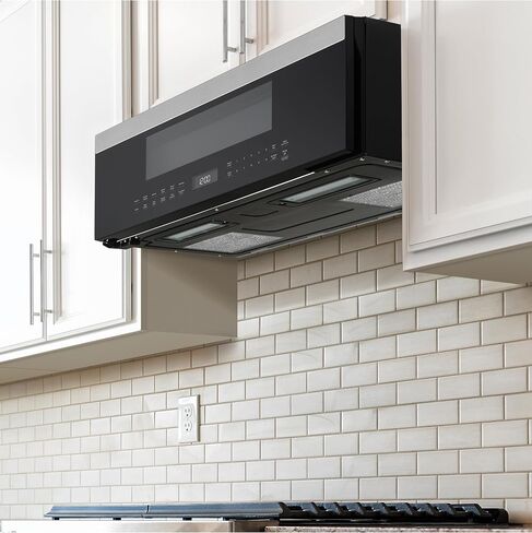 GE Profile 30" Over-the-Range Low Profile Microwave, 1.2 Cu. Ft., 1000 Watts, 400 CFM Hood Vent, LED Lighting, Auto Defrost, Installer-Friendly, Stainless Steel, UVM9125STSS in Saudi Arabia