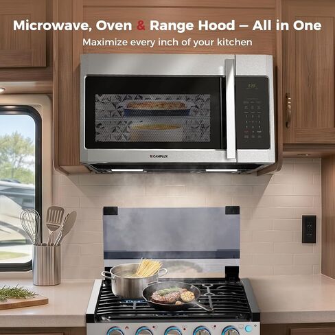 CAMPLUX 30" Convection Over-the-Range Microwave Oven, 1.5 Cu. Ft. Stainless Steel OTR Microwave with 300 CFM Venting, Bake & Roast Like a Real Oven, Low Noise Design in Kuwait