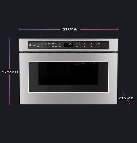 GE Profile PWL1126SWSS 1.2 Cu Ft Microwave Drawer, 1000W, Sensor Cooking, Easy-Glide Drawer, Touch Controls, Stainless Steel in Saudi Arabia