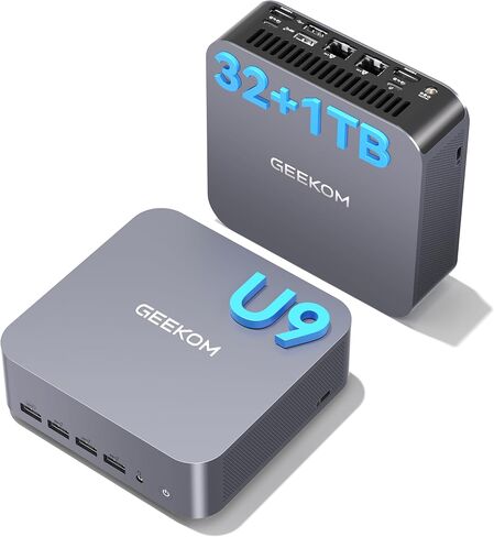 GEEKOM IT13 MAX AI Mini PC, Intel Ultra 9 185H (65W), DDR5 16GB 1TB SSD | i9 13900HK Replacement, Idea Coding/Tasks Video Editing, Arc GPU, Dual 2.5GbE LAN, WiFi 7, 8K Quad Display in Saudi Arabia