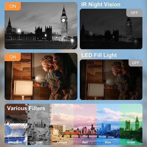 8K 64MP Video Camera Camcorder 18X Zoom WiFi IR Night Vision Camcorders | 3.0'' Touch Screen Webcam Vlogging Camera for YouTube with 64GB SD Card, 2 Batteries, Remote Control, Mic and Stabilizer in Saudi Arabia