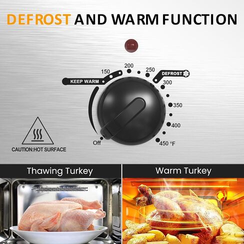 Electric Roaster Oven, 20 QT Roaster with Self-Basting Lid and Buffet Server, Turkey Roaster Oven with 150-450°F Full-Range Temperature Control, Removable Pan, Stainless Steel, Silver in Saudi Arabia