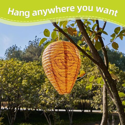 4 Pack Paper Wasp Nest Decoy Hanging Wasp for Hornet Nest for Wasps Yellow in Saudi Arabia