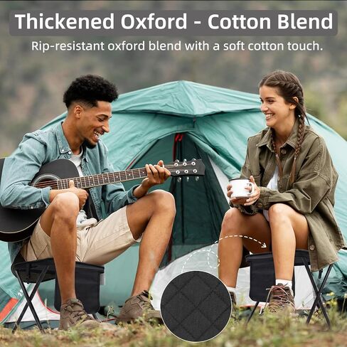 Foldable Backpack Stool for Adults, 16 Inches Extra Large Portable Folding Stool Chair with Pocket, Black Thickened Pocket Chair Purse Tote Bag, Compact Camp Seat for Hiking Fishing Camping Concerts in Saudi Arabia