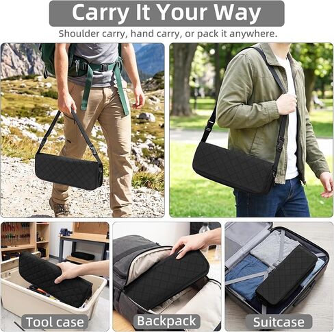 Foldable Backpack Stool for Adults, 16 Inches Extra Large Portable Folding Stool Chair with Pocket, Black Thickened Pocket Chair Purse Tote Bag, Compact Camp Seat for Hiking Fishing Camping Concerts in Saudi Arabia
