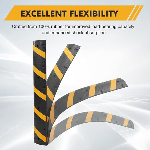 6FT Rubber Speed Bumps 2 Pack, Heavy Duty Traffic Hump for Road & Driveway | 25000Lbs Capacity, Easy Bolt Installation for Driveways, Parking Lots & Gravel Roads, Dual channel cable hose protector in Saudi Arabia