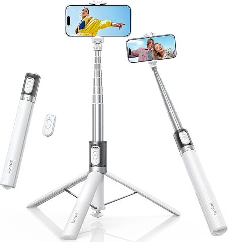 حامل ثلاثي Lamicall مقاس 65 بوصة لهاتف iPhone 0.77lb عصا سيلفي مع جهاز تحكم عن بعد وحذاء بارد | حامل ثلاثي للهاتف مفتوح تلقائيًا، حامل هاتف ثابت للغاية للتسجيل أثناء السفر، بث مباشر، مدونة فيديو تناسب iPhone 17 Pro Max Android-Black in Saudi Arabia