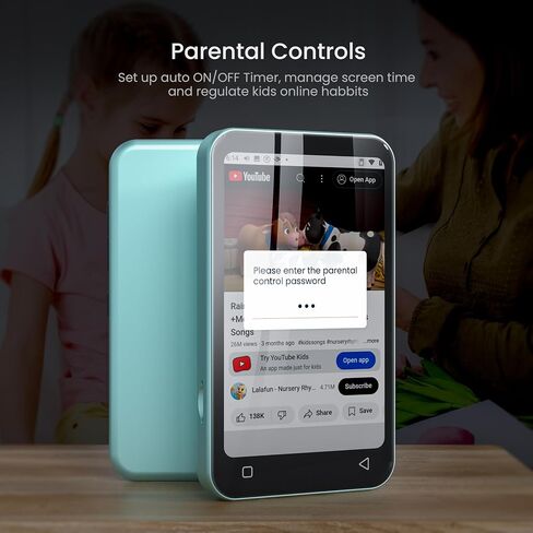 TIMMKOO 80GB Kids MP3 Player with Bluetooth, Parental Controls, Pre-Installed Spotify, Audible, 4" MP4 Player (Teal) in Kuwait