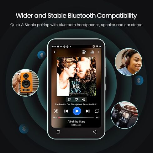 TIMMKOO 80GB Kids MP3 Player with Bluetooth, Parental Controls, Pre-Installed Spotify, Audible, 4" MP4 Player (Teal) in Kuwait
