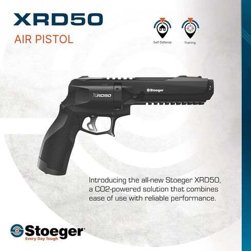 Stoeger XRD50 .50 Caliber CO2 Powered Less Lethal Kinetic Launcher | CO2 Powered .50 Caliber Non Lethal Kinetic Projectile Launcher with 6-Shot Capacity, Training, Home & Personal Defense in Saudi Arabia