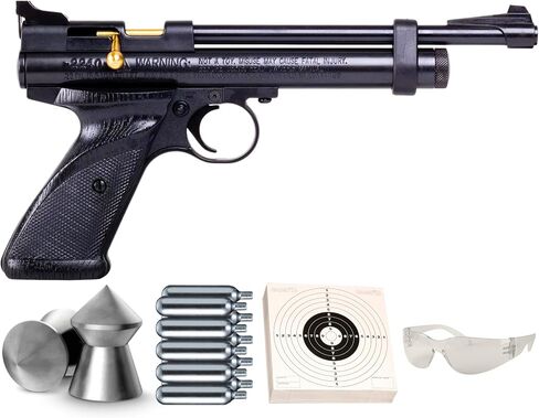 ArmyBoy Crosman 2240 CO2-Powered Air Pistol Kit – .22 Cal Pellet Gun Bundle with 175 Pellets, 10 CO2 Cartridges, Paper Targets & Safety Glasses in Saudi Arabia