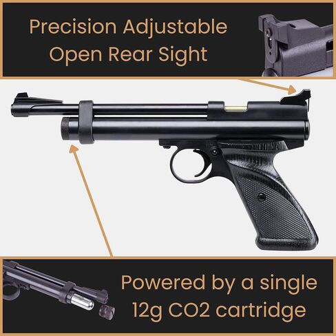 ArmyBoy Crosman 2240 CO2-Powered Air Pistol Kit – .22 Cal Pellet Gun Bundle with 175 Pellets, 10 CO2 Cartridges, Paper Targets & Safety Glasses in Saudi Arabia