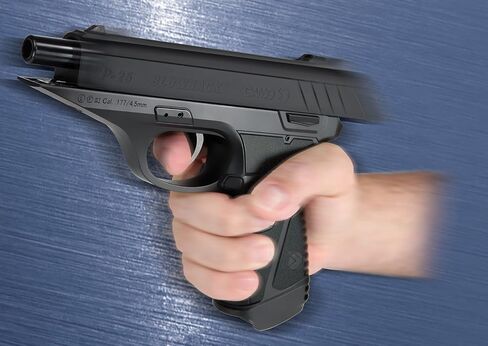 Gamo P-25 Blowback CO2 Air Pistol - .177 Cal - 16 Pellet Magazine | Rifled Steel Barrel - Textured Grip - Reflective White-Dot Fixed Sights in Saudi Arabia
