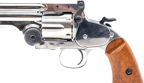 Airgun Schofield No. 3 Revolver .177 Ammo BB/Pellet Co2 Revolver Nickle Finish in Saudi Arabia