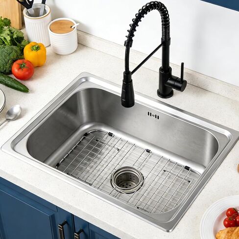AWOKE Sink Rack for Bottom of Sink, Sink Protectors for Kitchen Sink, 304 Stainless Steel Heavy Duty Metal Wire Grate for Single Bowl Farmhouse Sink Bottom,Soft Rubber Feet in Saudi Arabia