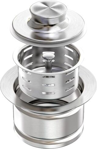 Extended Garbage Disposal Flange with Strainer and Stopper, Deep 304 Stainless Steel Kitchen Sink Flange for 3-1/2 Inch Standard Sink Drain, Convenient for Water Storage and Drainage Black in Saudi Arabia