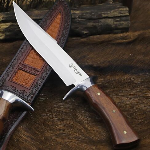 BA-KOR 4mm 9CR18MOV steel (13IN) Bowie knife + sheath & (5.9IN) cerium igniter, suitable for outdoor hunting, camping, survival, EDC tool knife in Saudi Arabia