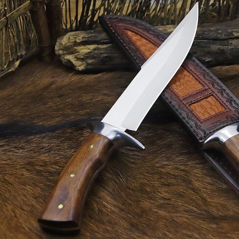BA-KOR 4mm 9CR18MOV steel (13IN) Bowie knife + sheath & (5.9IN) cerium igniter, suitable for outdoor hunting, camping, survival, EDC tool knife in Saudi Arabia