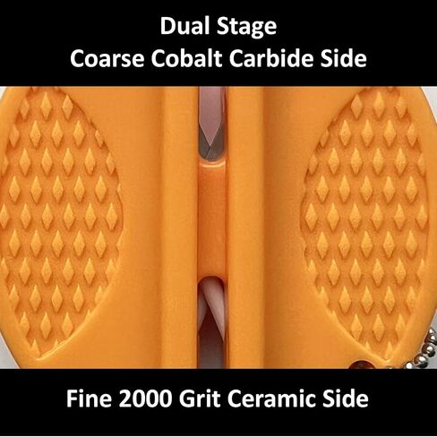 Keyfit Tools CobaltCeramic Knife Sharpener Dual Stage Cobalt Carbide & 2000g Ceramic Premium Quality Blade Sharpener ~Compact ~Floats ~Light Weight ~Easily Packable in Saudi Arabia