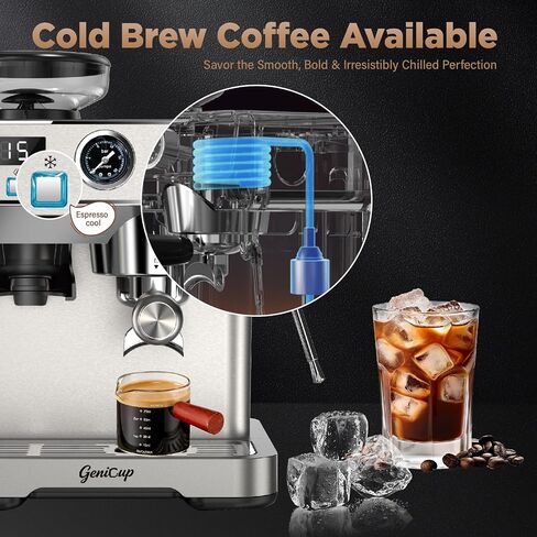 Espresso Machine with Grinder 20 Bar with 68oz Water Tank Cold Brew | Professional Expresso Coffee Machines for Home Customizable 194℉-203℉ Temp Control Espresso Maker All-in-One Coffee Maker in Saudi Arabia