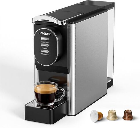 Stainless Steel 20 Bar Espresso Machine for Nespresso Original Pods | ULKA Pump, 1200W PID + NTC Heating, 4 Brew Modes, Programmable Cup Memory & Low-Water Alert for Home or Office Coffee Bars in Saudi Arabia