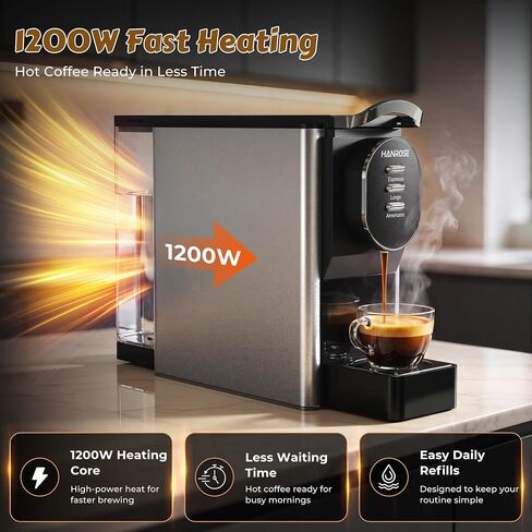 Stainless Steel 20 Bar Espresso Machine for Nespresso Original Pods | ULKA Pump, 1200W PID + NTC Heating, 4 Brew Modes, Programmable Cup Memory & Low-Water Alert for Home or Office Coffee Bars in Saudi Arabia