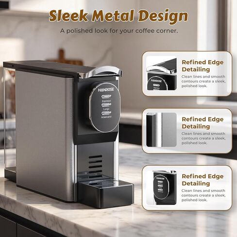 Stainless Steel 20 Bar Espresso Machine for Nespresso Original Pods | ULKA Pump, 1200W PID + NTC Heating, 4 Brew Modes, Programmable Cup Memory & Low-Water Alert for Home or Office Coffee Bars in Saudi Arabia