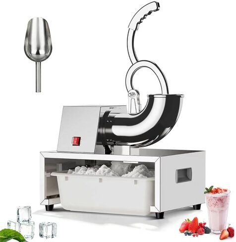 Commercial Snow Cone Machine, 440LB/H Professional shaved ice machine, 350W Electric Ice Crusher, Silver Stainless Steel, Fluffy Shave Ice Machines for Home, Parties, Dessert Shops & Bars in Saudi Arabia