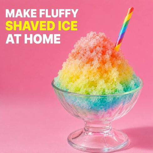 Shaved Ice Machine，Electric Crusher, Home Snow Cone Machine，2 Ice Molds | 2 Reusable Ice Mold Cups for Kids Parties, Family Gatherings, Snow Cones & Gifts, Easy Use, Stainless Steel Ice Shaver Blades in Saudi Arabia