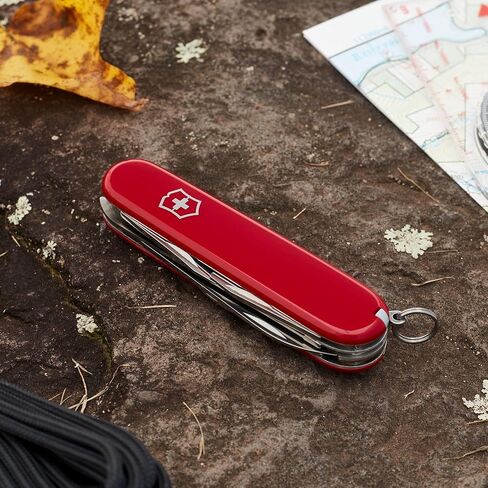 Victorinox Hiker Swiss Army Knife, 13 Function Swiss Made Pocket Knife with 2 Blades, Bottle Opener, Wood Saw and Phillips Screwdriver - Red | multitool made for the outdoors woodsaw for hiking and camping in Kuwait
