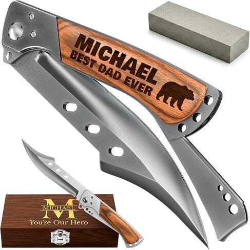 Long Blade Folding Knife - Sharp Hunting Hiking Camping Tactical Survival Work Knives for Men Women - Foldable Large Knife with Rosewood Handle - Stocking Stuffers Gifts 4172 in Saudi Arabia