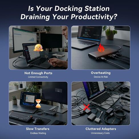 TobenONE DisplayLink Docking Station 3 Monitors with 120W Power Adapter in Kuwait