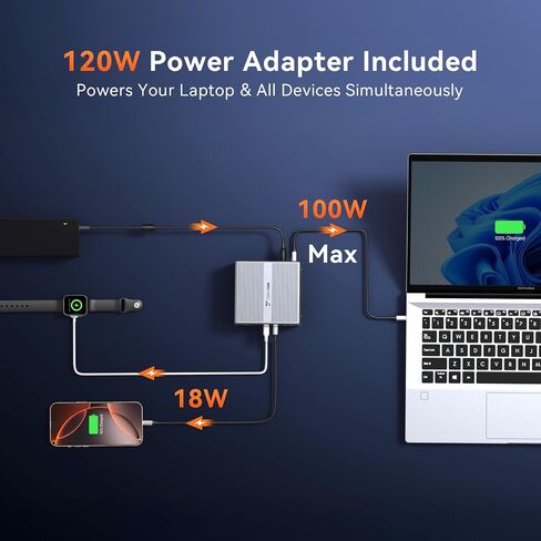 TobenONE DisplayLink Docking Station 3 Monitors with 120W Power Adapter in Kuwait