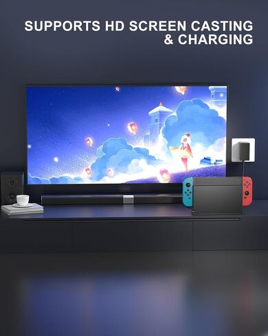 Dock Station for Switch/Switch OLED, Replacement 3-in-1 TV Dock Set with Original IC Module, AC Charger & High-Speed HDMI Cable for 1080P HD Output & Console Charging（Not Compatible with Switch 2） in Saudi Arabia