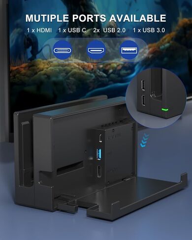 Dock Station for Switch/Switch OLED, Replacement 3-in-1 TV Dock Set with Original IC Module, AC Charger & High-Speed HDMI Cable for 1080P HD Output & Console Charging（Not Compatible with Switch 2） in Saudi Arabia