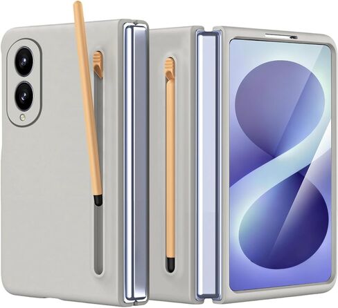 NINKI Pen for Samsung Galaxy Fold 8 Case with Screen Protector,Stylus Pen Holder Heavy Duty Rugged Shockproof Dustproof Pen Storage Hard Case for Galaxy Fold 8 Pink in Kuwait
