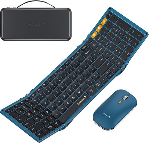 ProtoArc XKM01 Full-Size Foldable Keyboard Mouse Combo for Travel, Gray in Saudi Arabia