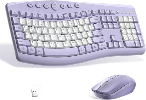 Wireless Keyboard and Mouse Combo Silent Ergonomic Curved Design for Office in Saudi Arabia
