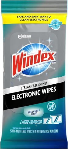 Windex Electronics Screen Wipes for Computers, Phones, Televisions and More, 25 Count - Pack of 3 (75 Total Wipes) in Kuwait
