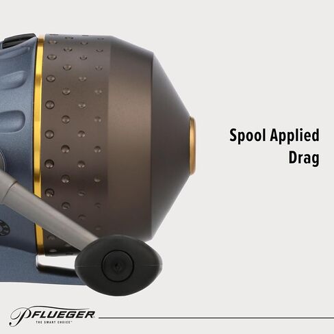 بكرة Pflueger President Spincast، بكرة صيد مقاس 10، موضع المقبض الأيمن/الأيسر، بكرة ألومنيوم، نظام سحب القرص in Kuwait