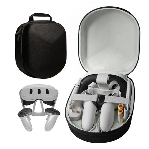 sarlar Hard Carrying Case for Meta/Oculus Quest 2 VR Headset, Touch Controller, Original Fabric Head Strap, Precise Slots, Odor Felt with Lens Protector Cover, Portable Protection for Travel in Saudi Arabia